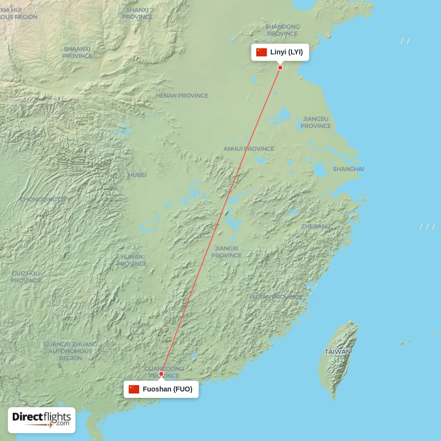 FUO - LYI route map