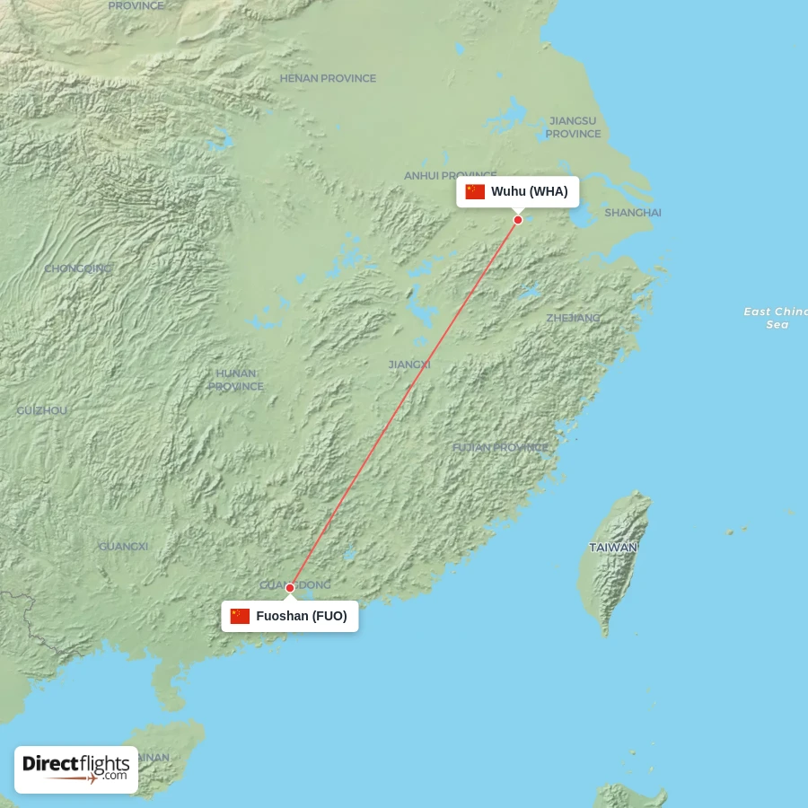 FUO - WHA route map