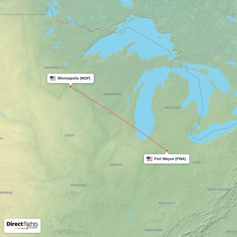 FWA - MSP route map