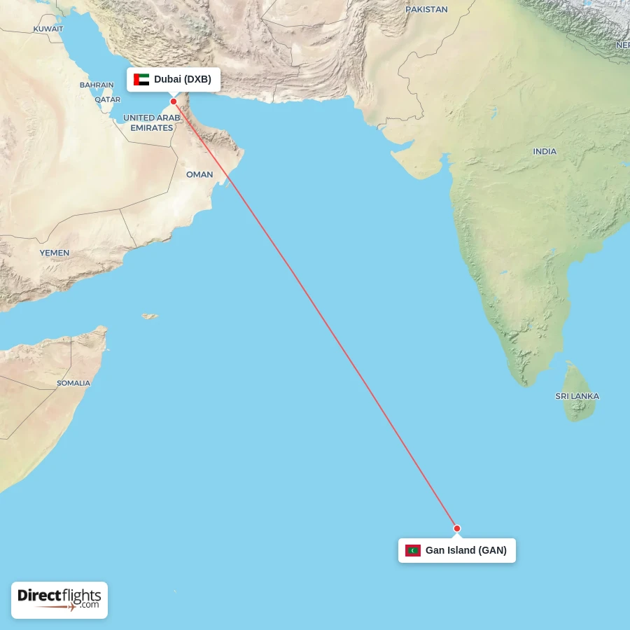 GAN - DXB route map