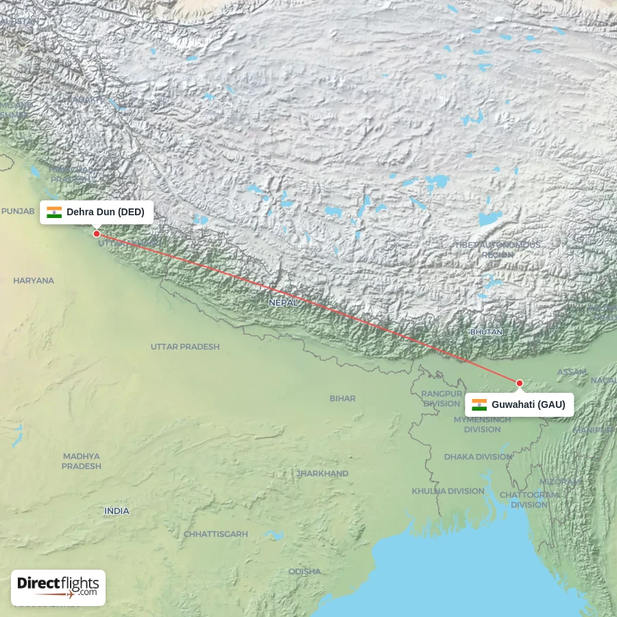 GAU - DED route map