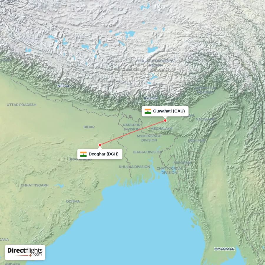 GAU - DGH route map