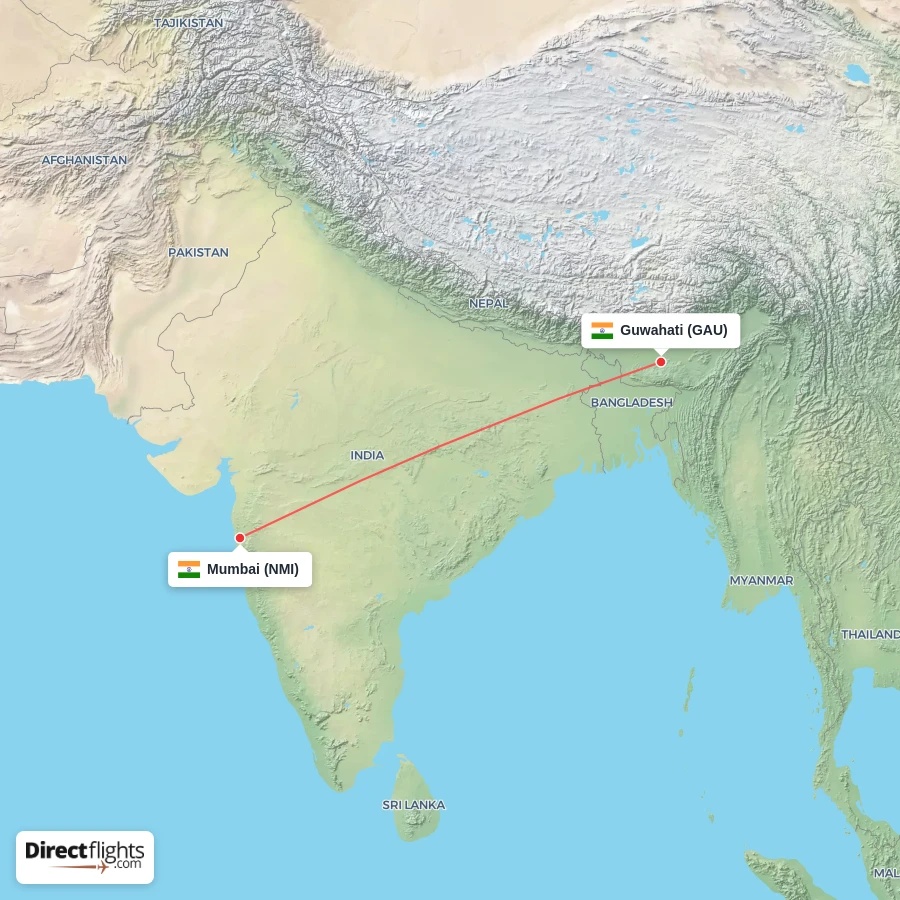 GAU - NMI route map