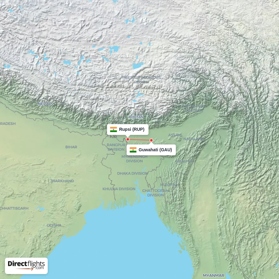GAU - RUP route map