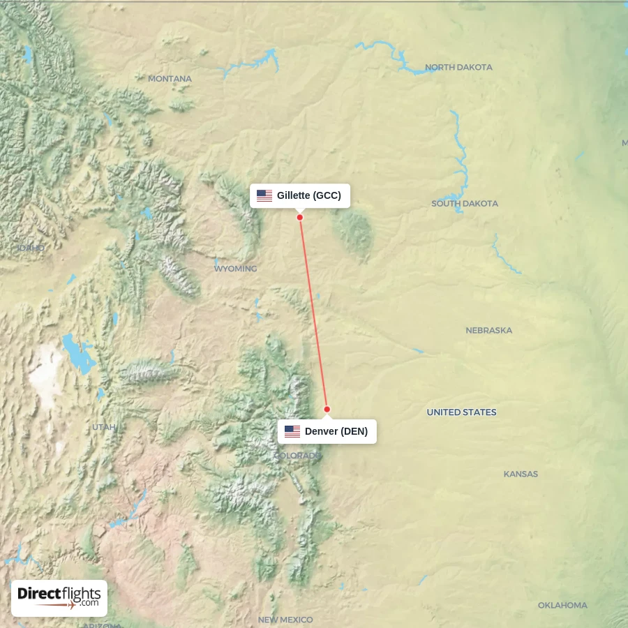 GCC - DEN route map