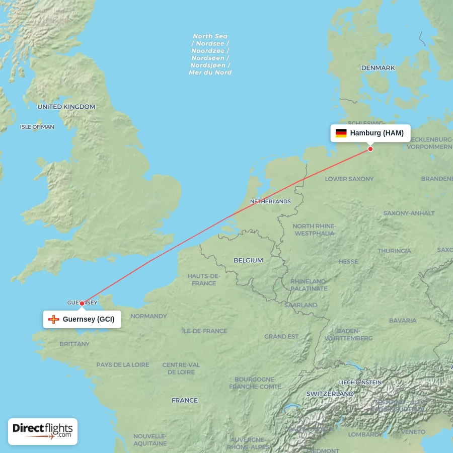 GCI - HAM route map
