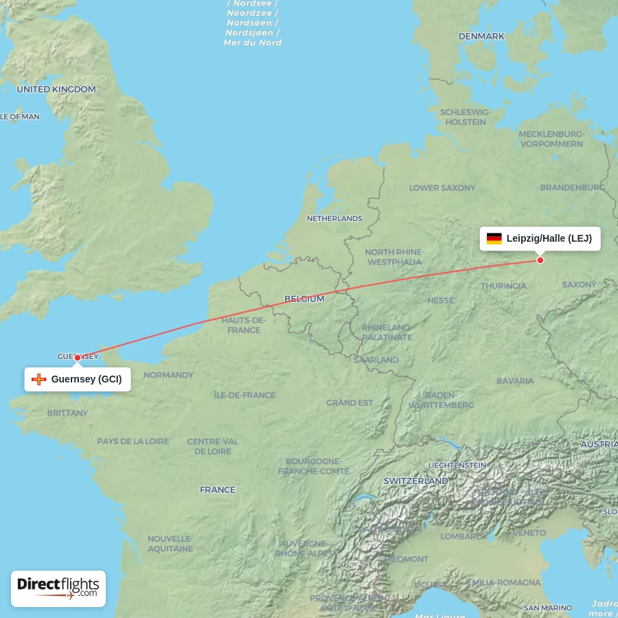 GCI - LEJ route map