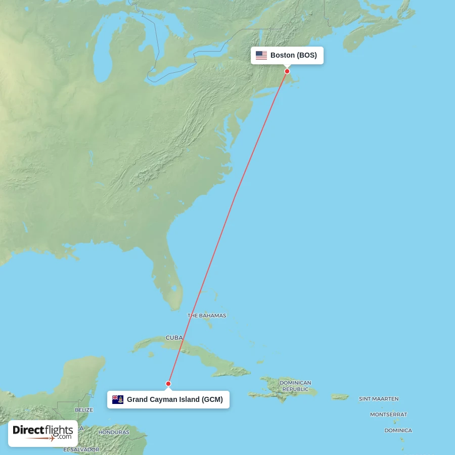 GCM - BOS route map