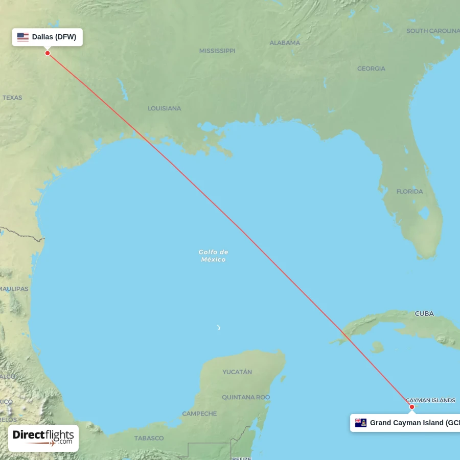 GCM - DFW route map