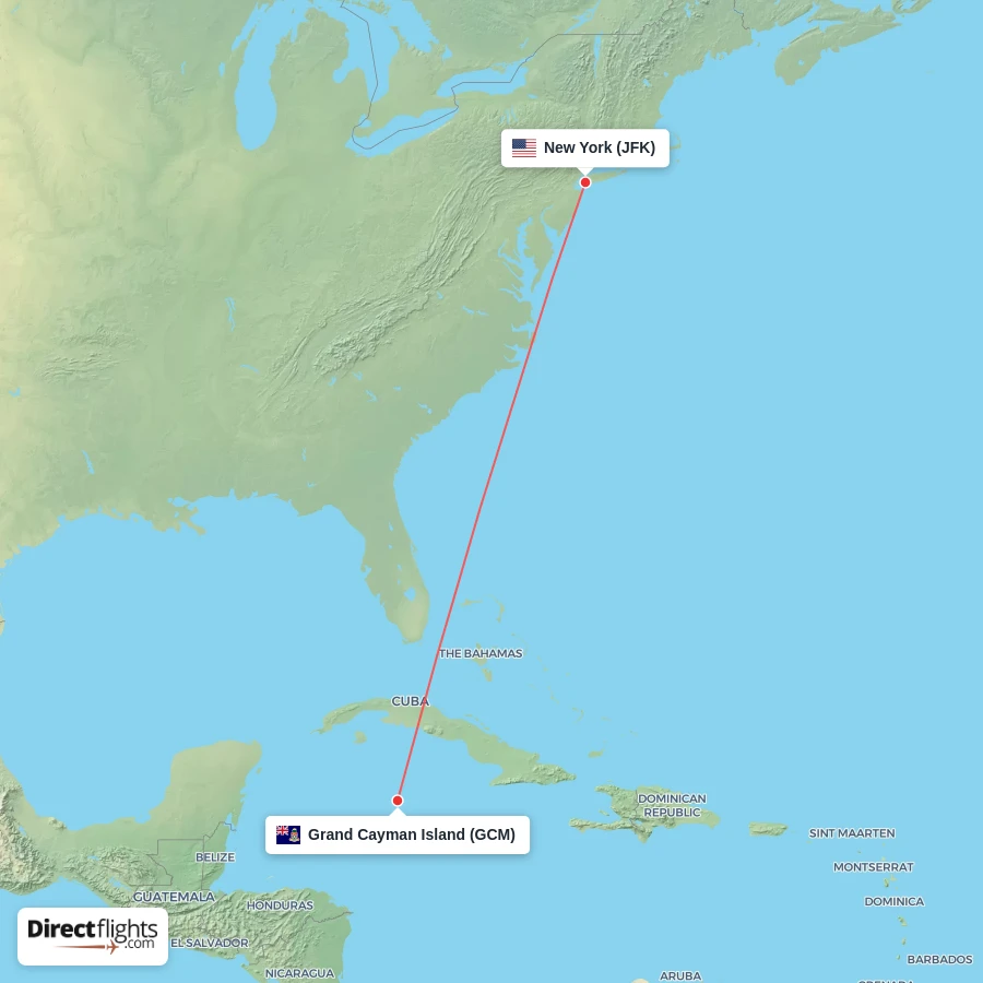 GCM - JFK route map