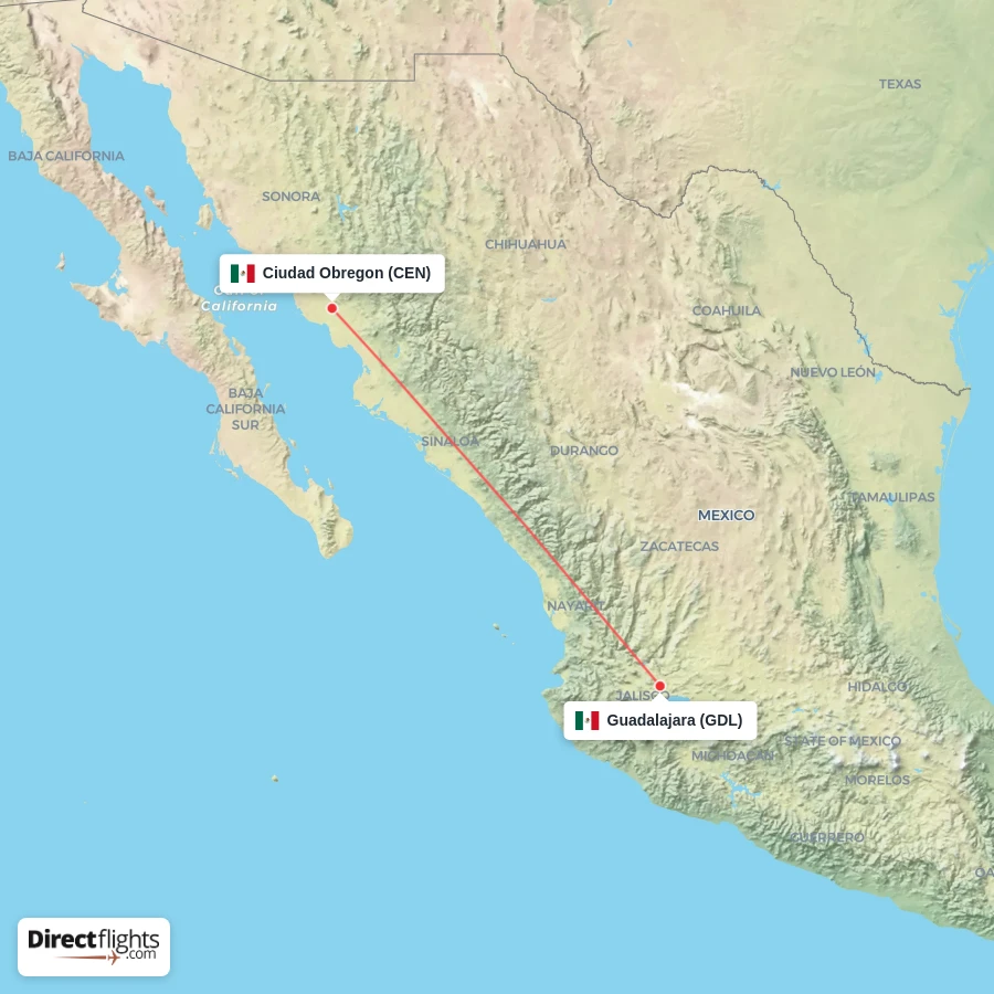 GDL - CEN route map