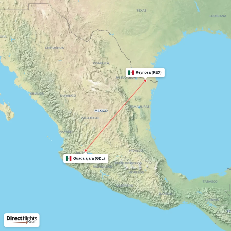 GDL - REX route map