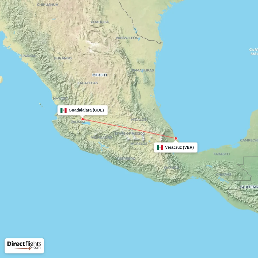 GDL - VER route map