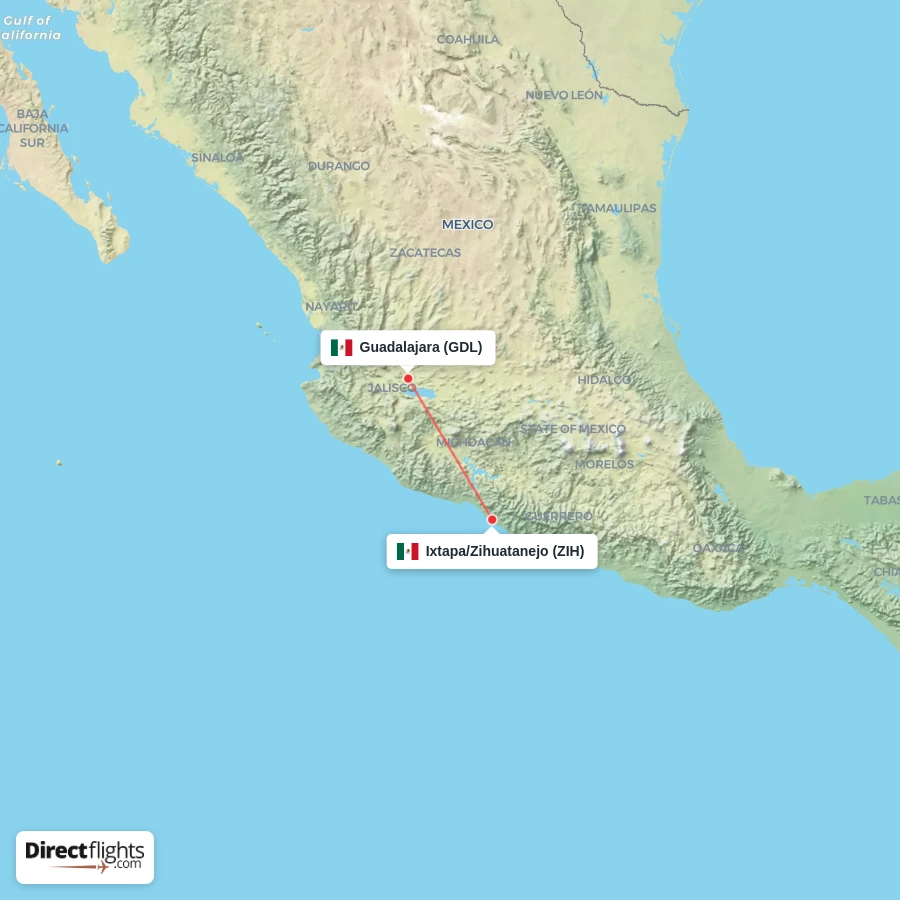 GDL - ZIH route map