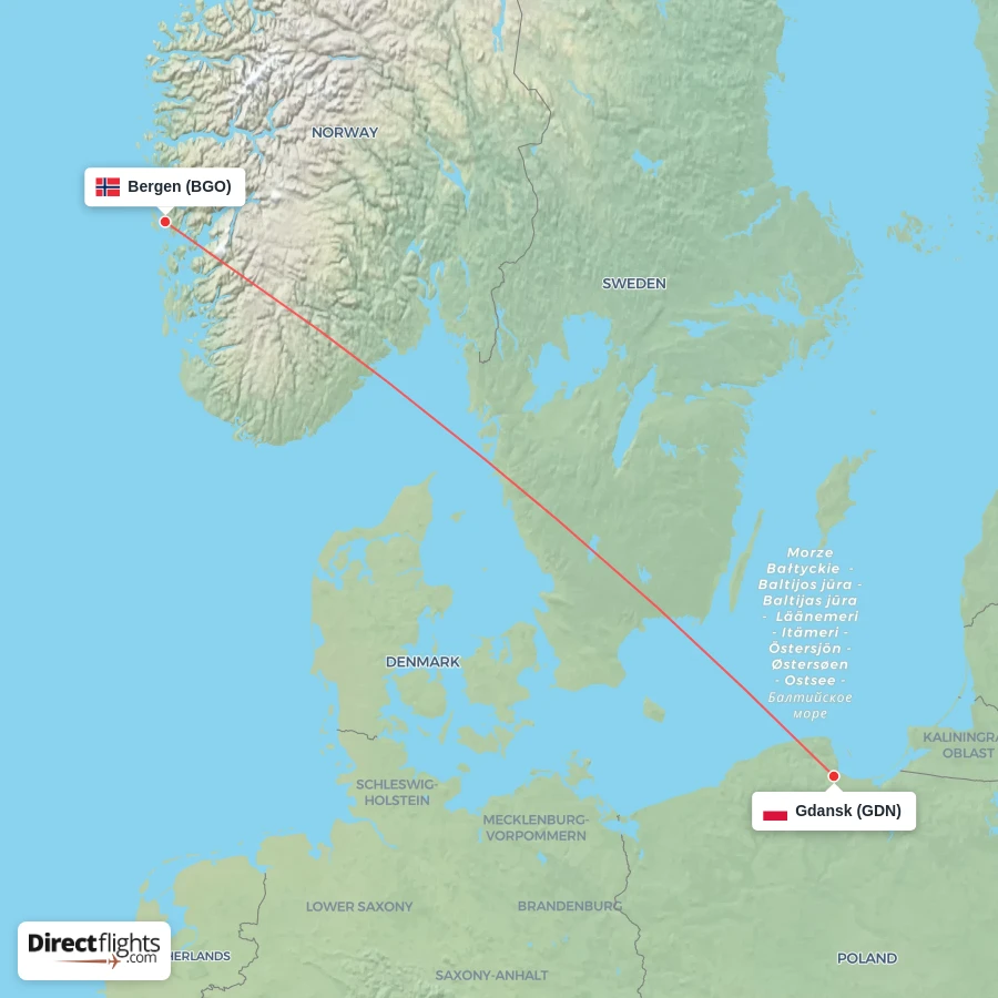 GDN - BGO route map