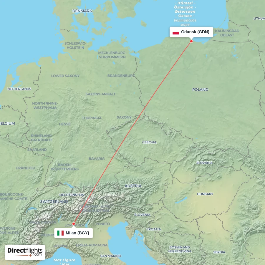 GDN - BGY route map