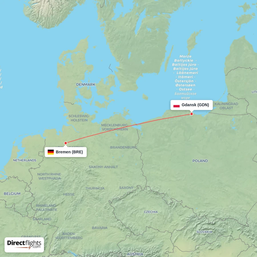GDN - BRE route map