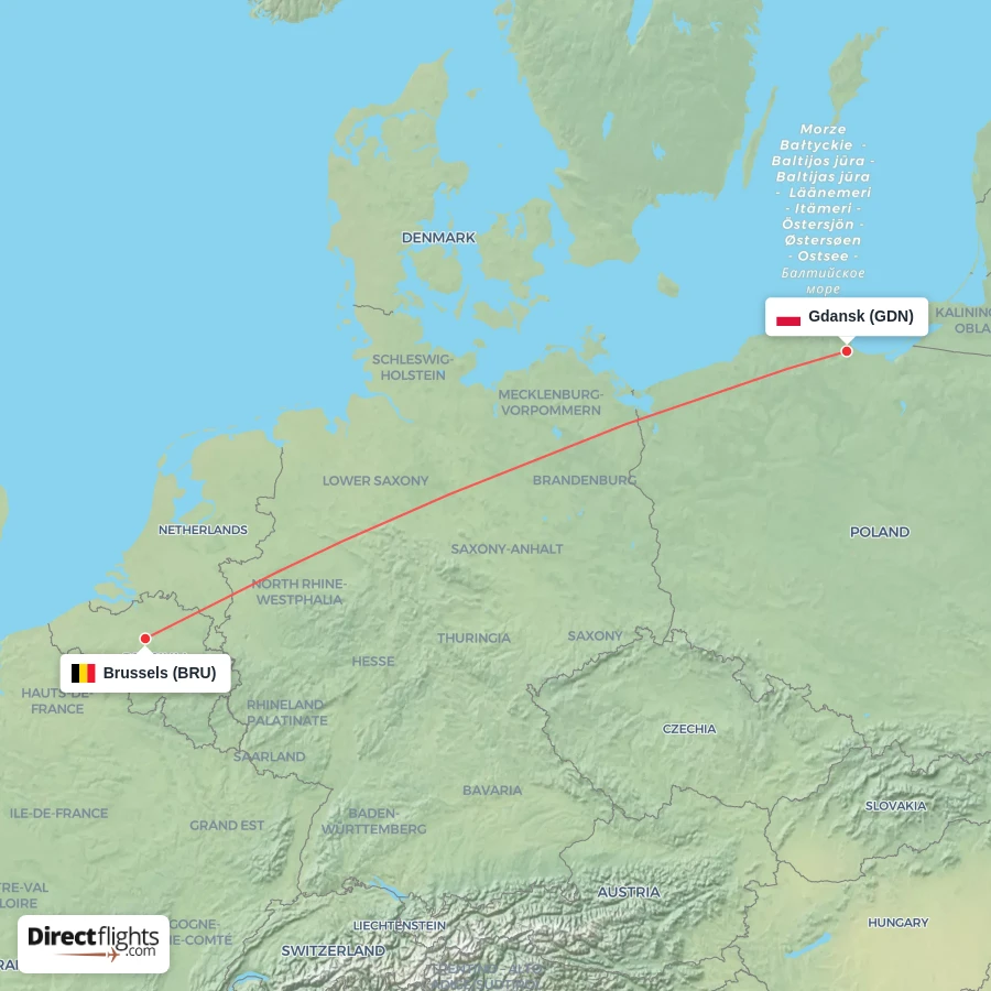 GDN - BRU route map
