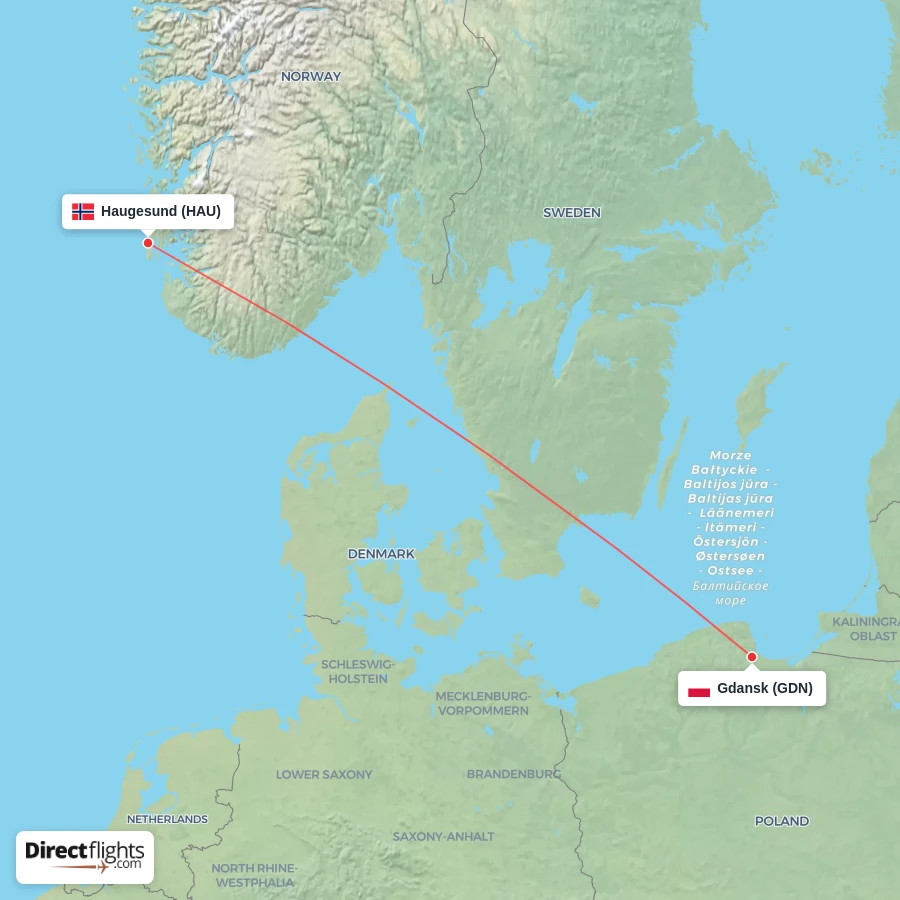 GDN - HAU route map