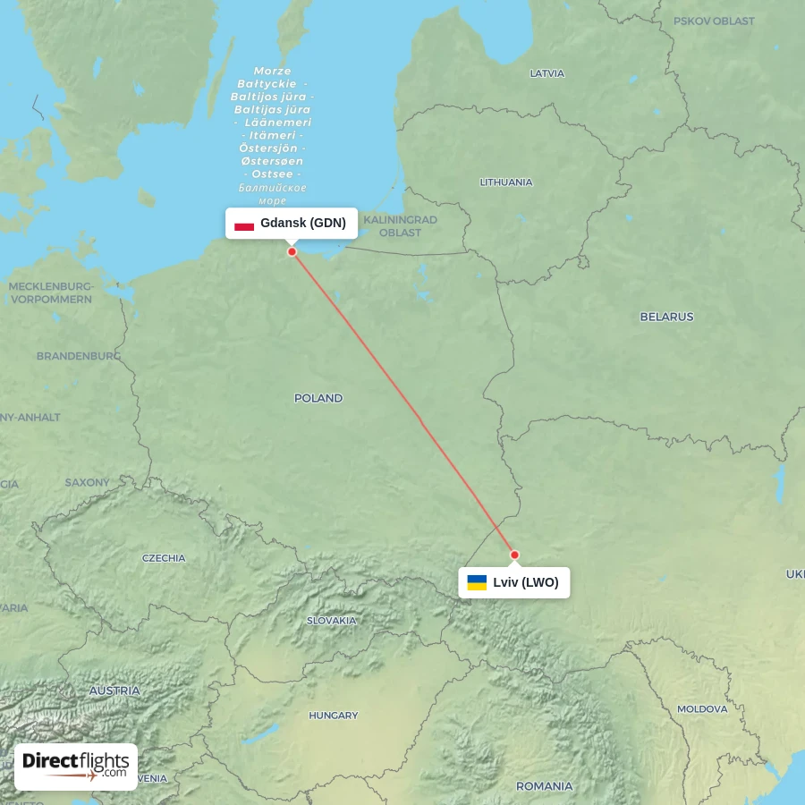 GDN - LWO route map