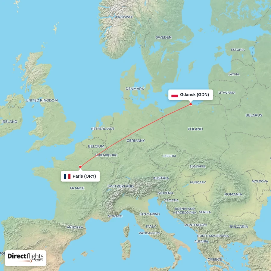 GDN - ORY route map