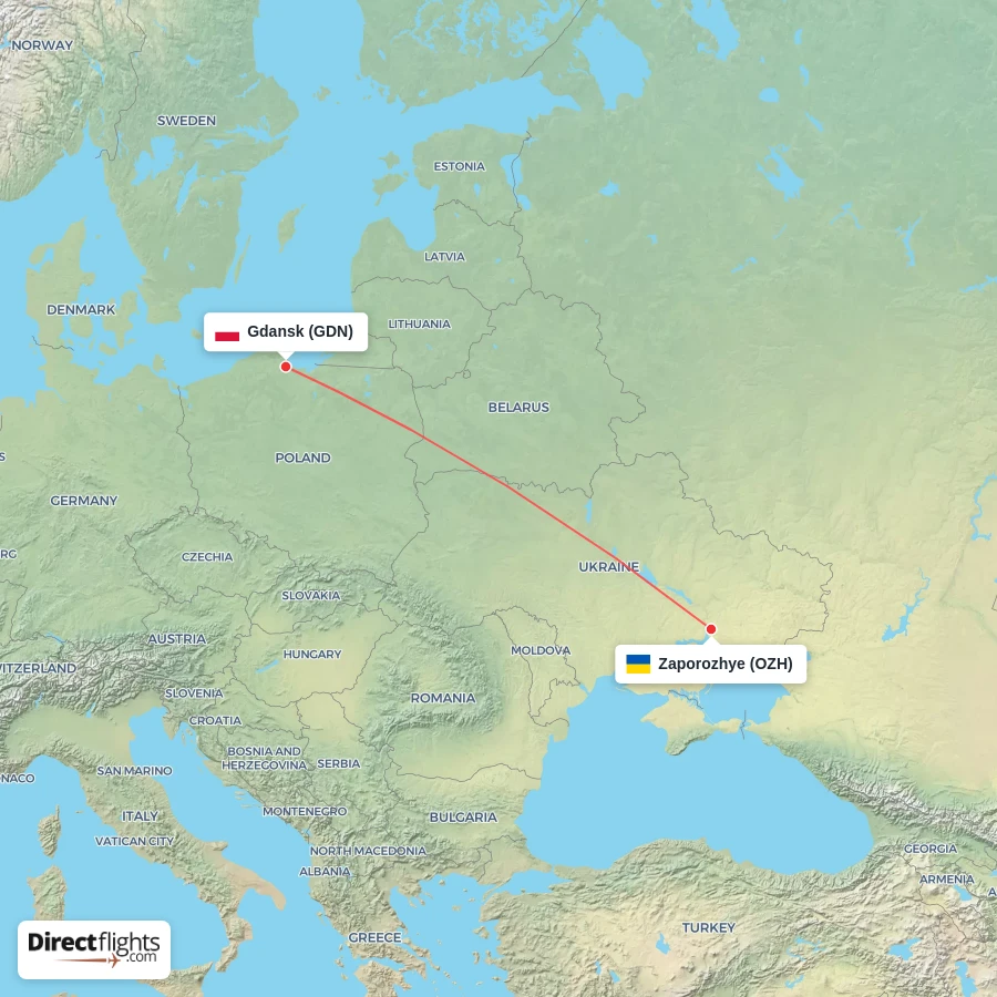 GDN - OZH route map