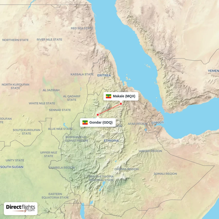 GDQ - MQX route map
