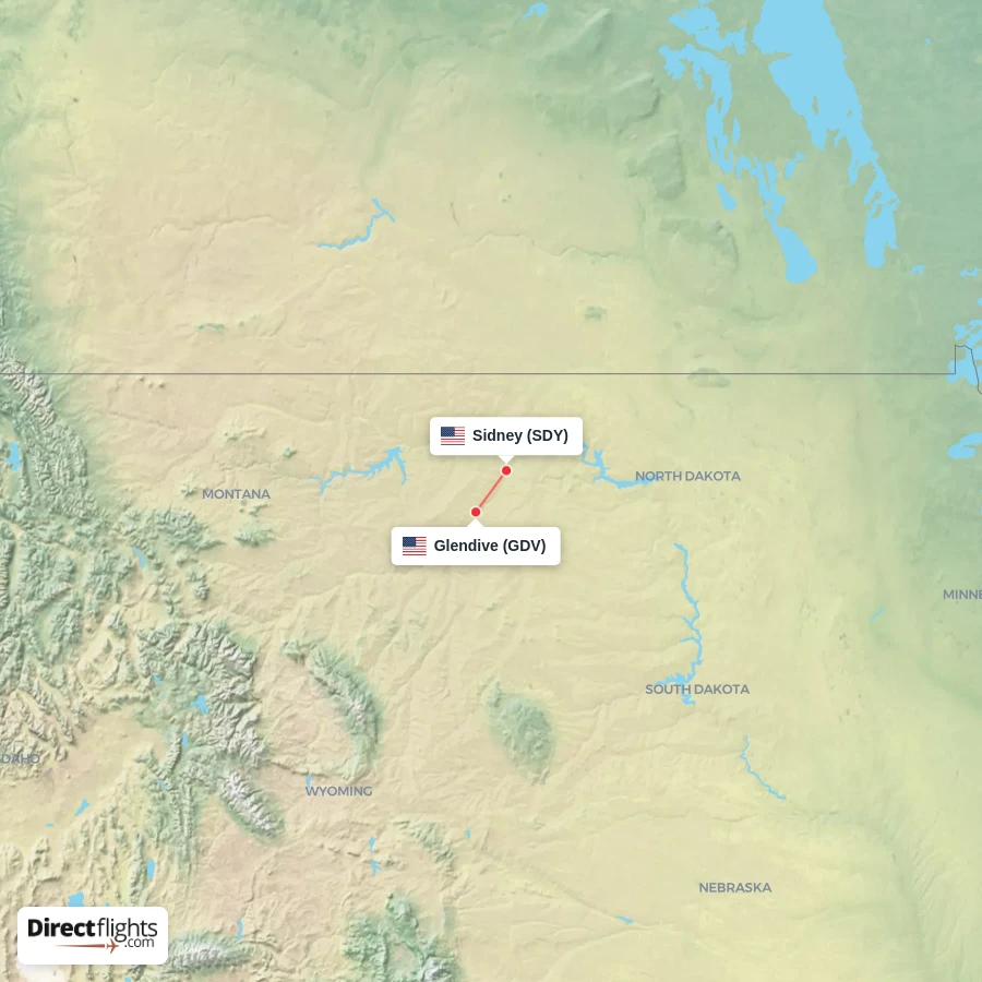 GDV - SDY route map