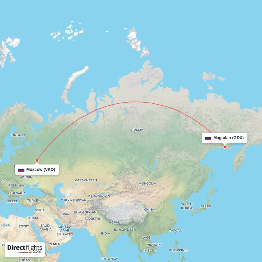 GDX - VKO route map