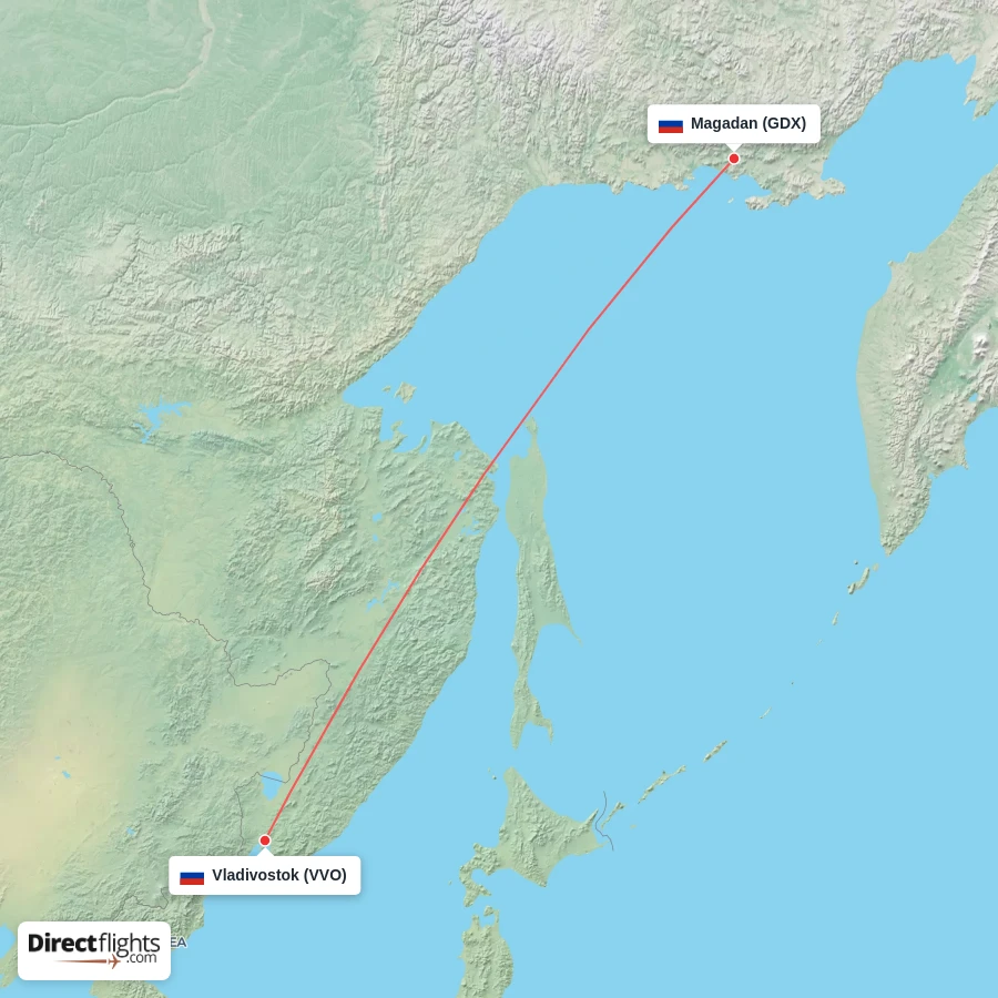 GDX - VVO route map