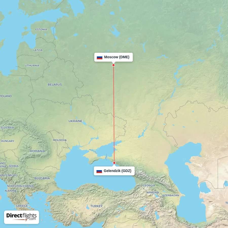 GDZ - DME route map