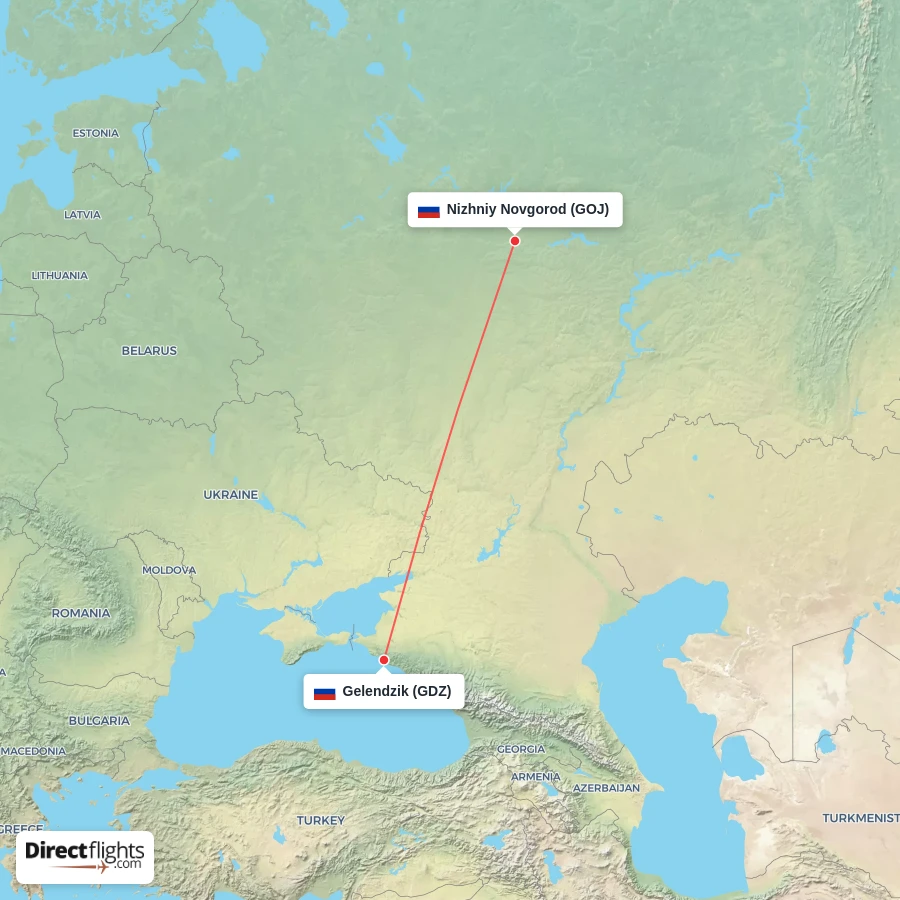 GDZ - GOJ route map