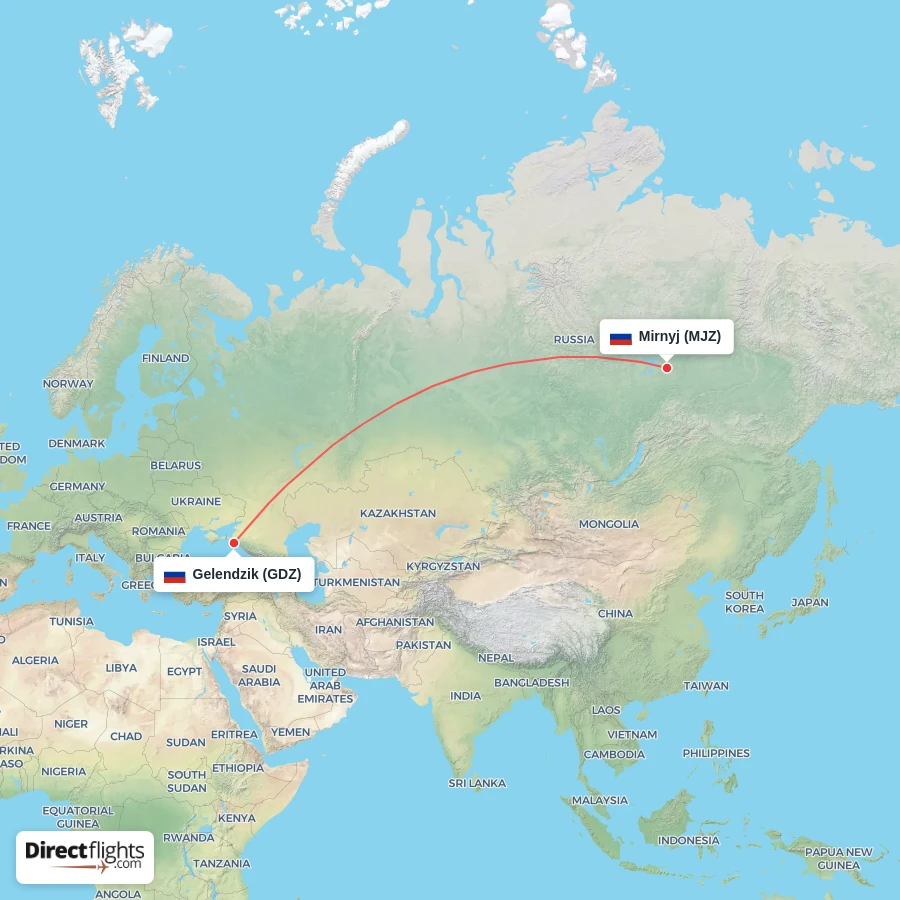 GDZ - MJZ route map