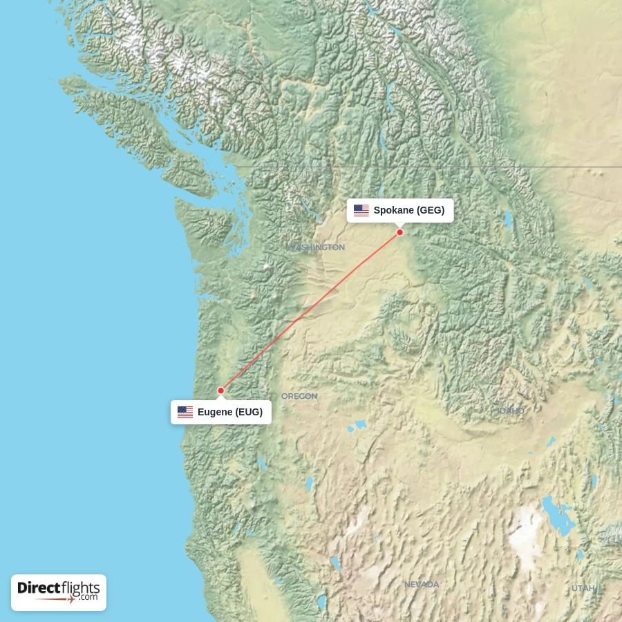 GEG - EUG route map