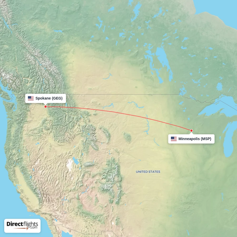 GEG - MSP route map