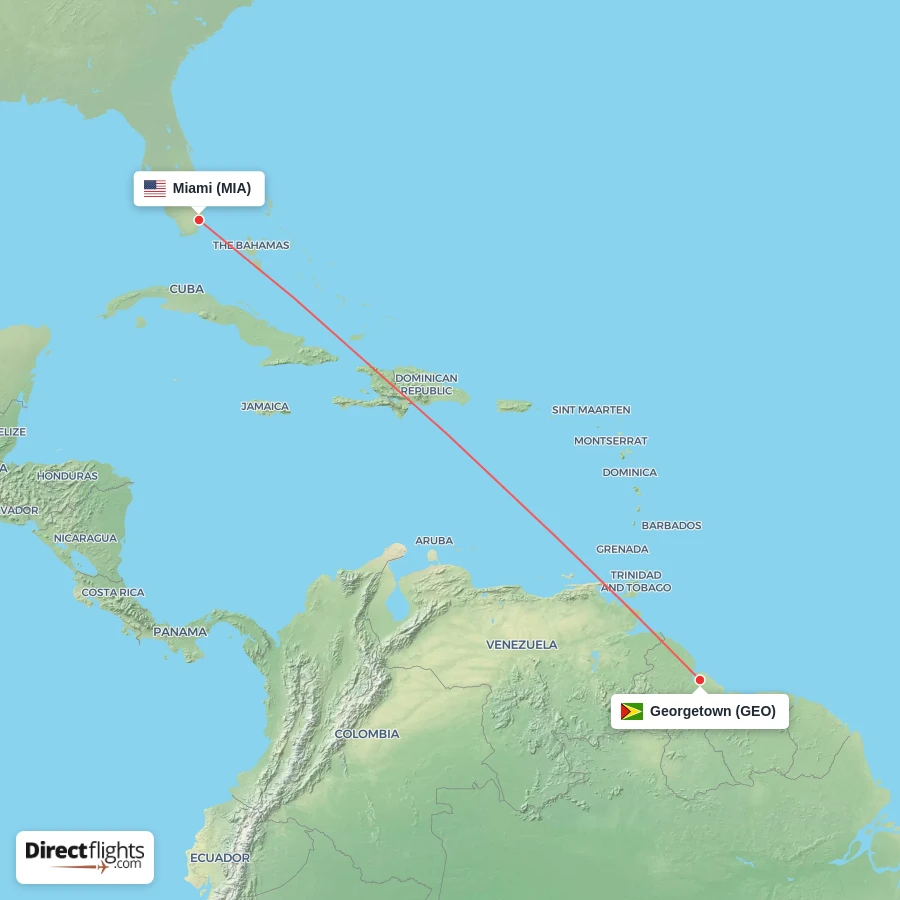 GEO - MIA route map