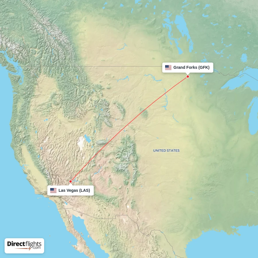 GFK - LAS route map