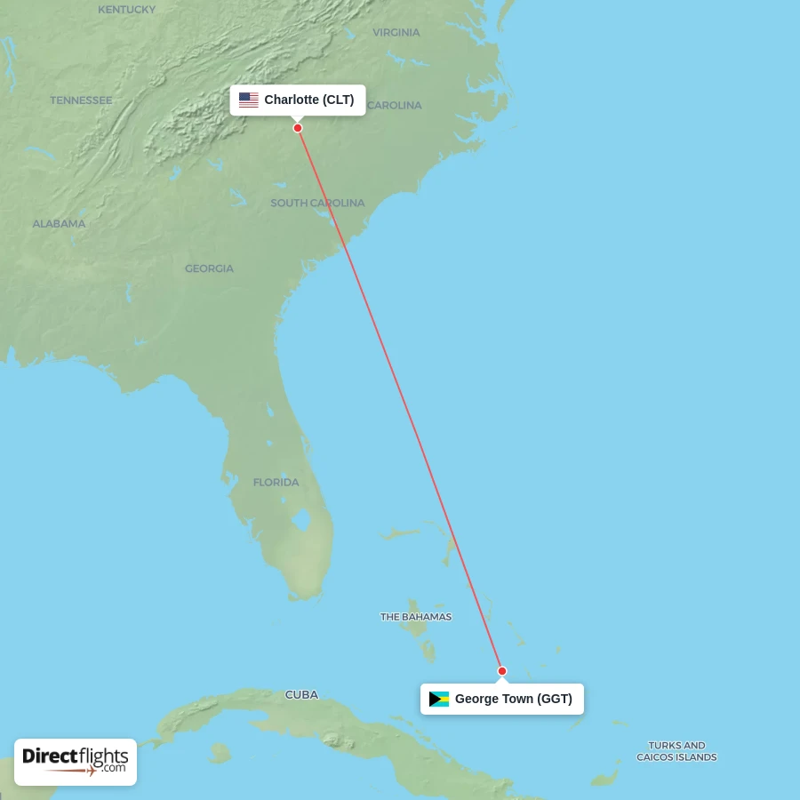 GGT - CLT route map