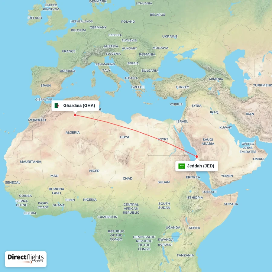 GHA - JED route map