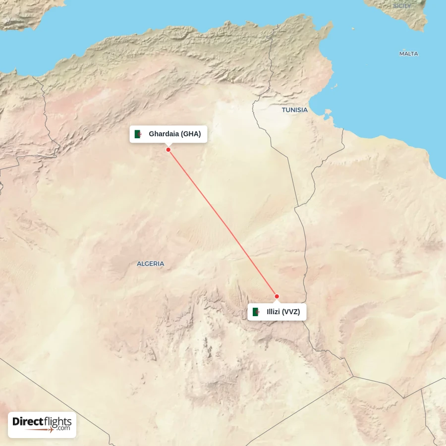 GHA - VVZ route map