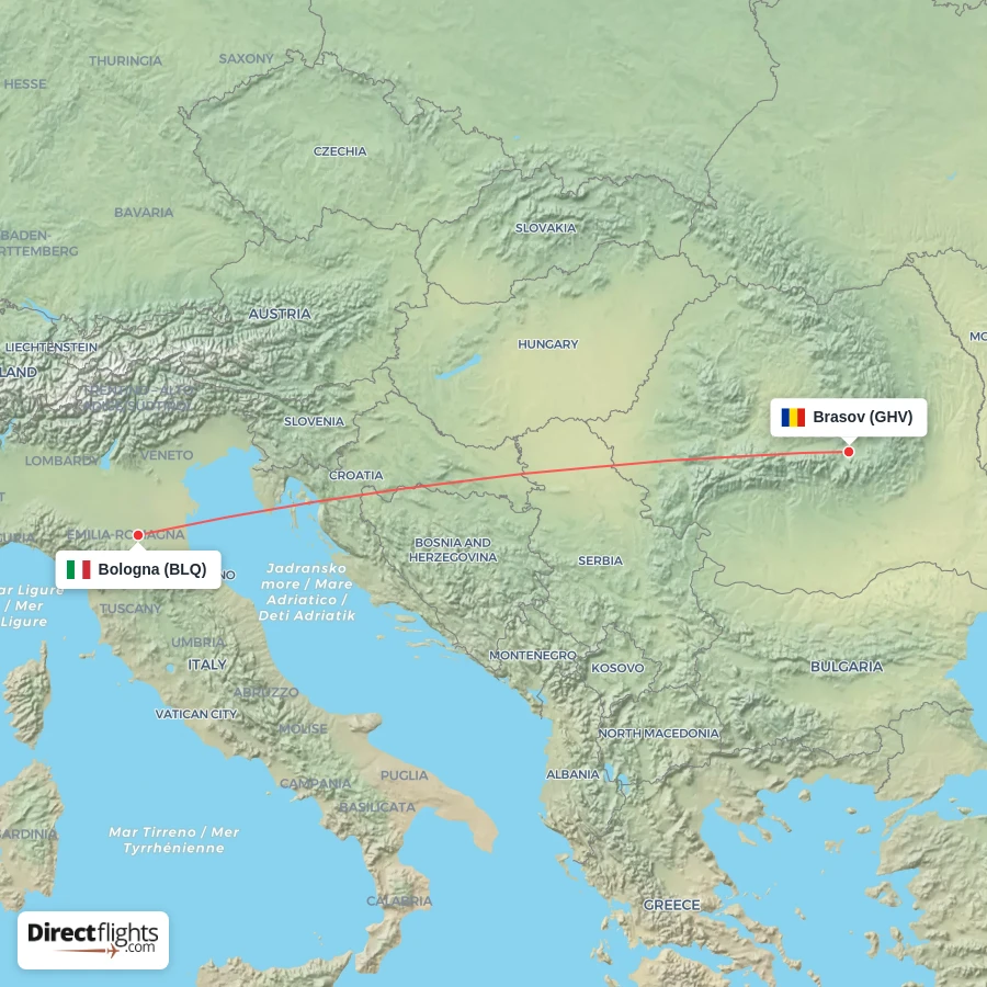 GHV - BLQ route map