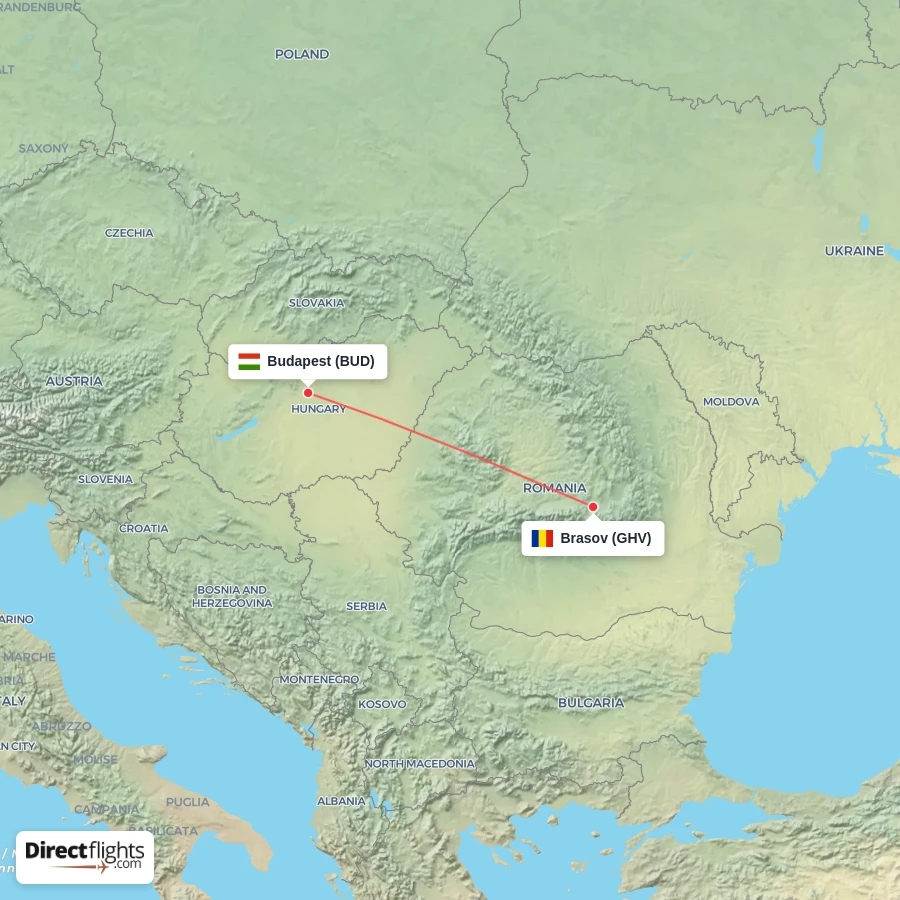 GHV - BUD route map