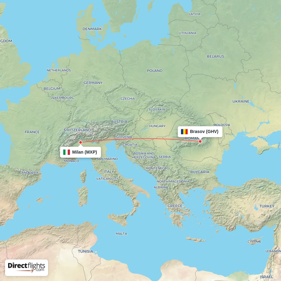 GHV - MXP route map