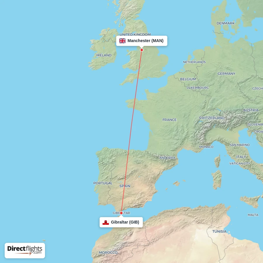 GIB - MAN route map