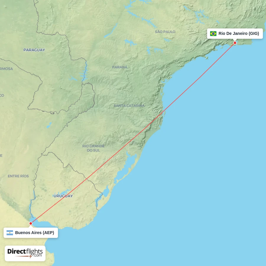 GIG - AEP route map