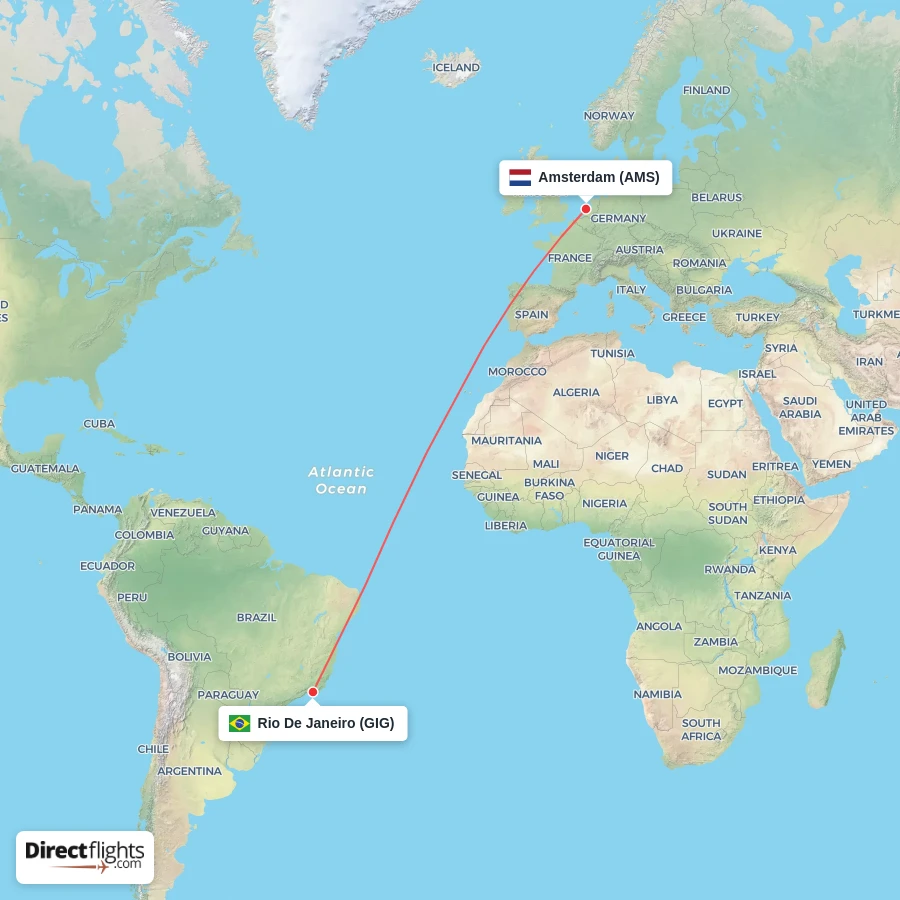 GIG - AMS route map