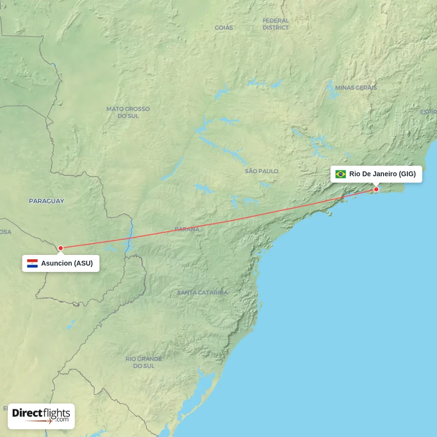 GIG - ASU route map