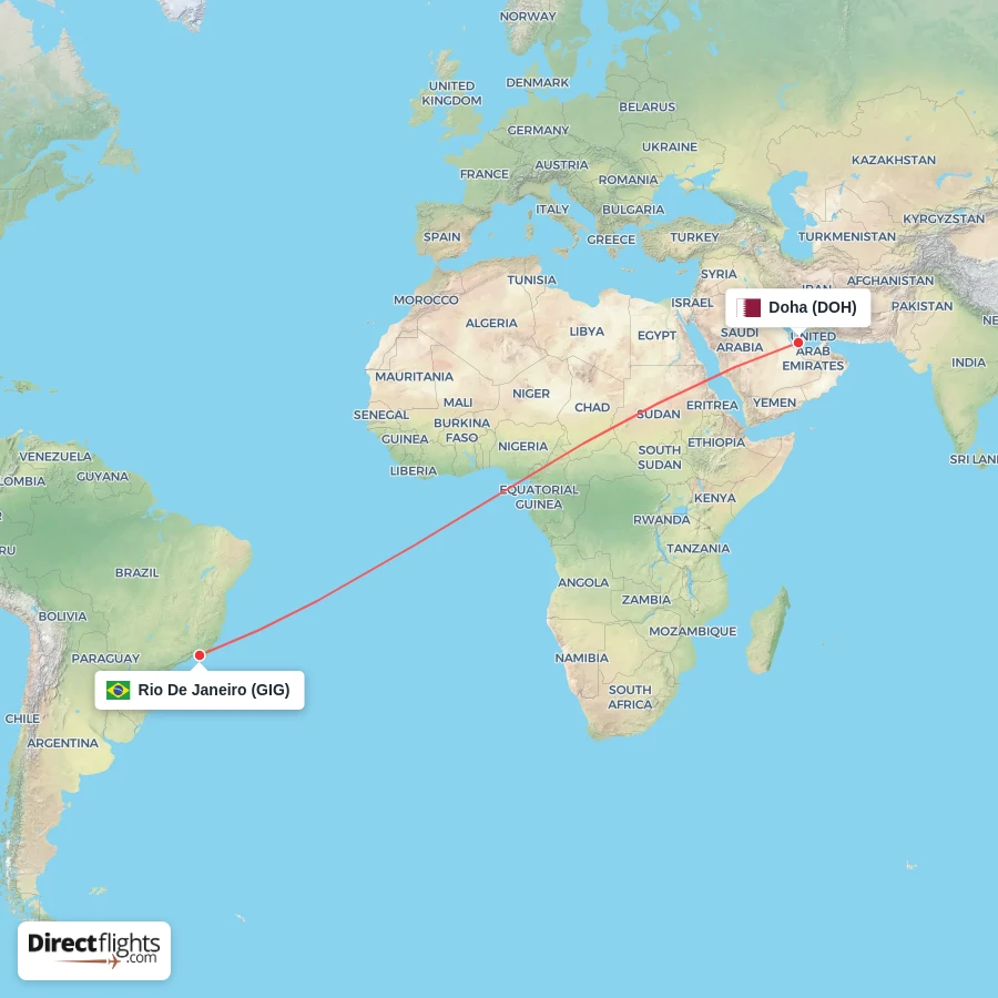 GIG - DOH route map