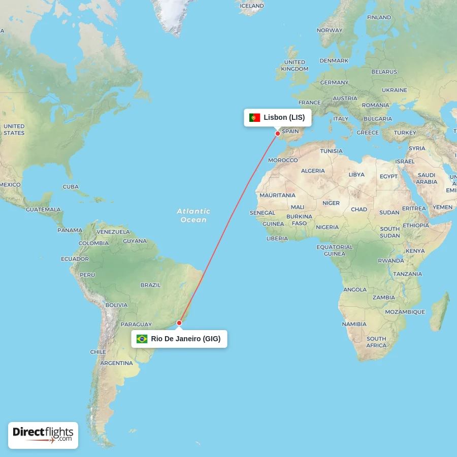 GIG - LIS route map