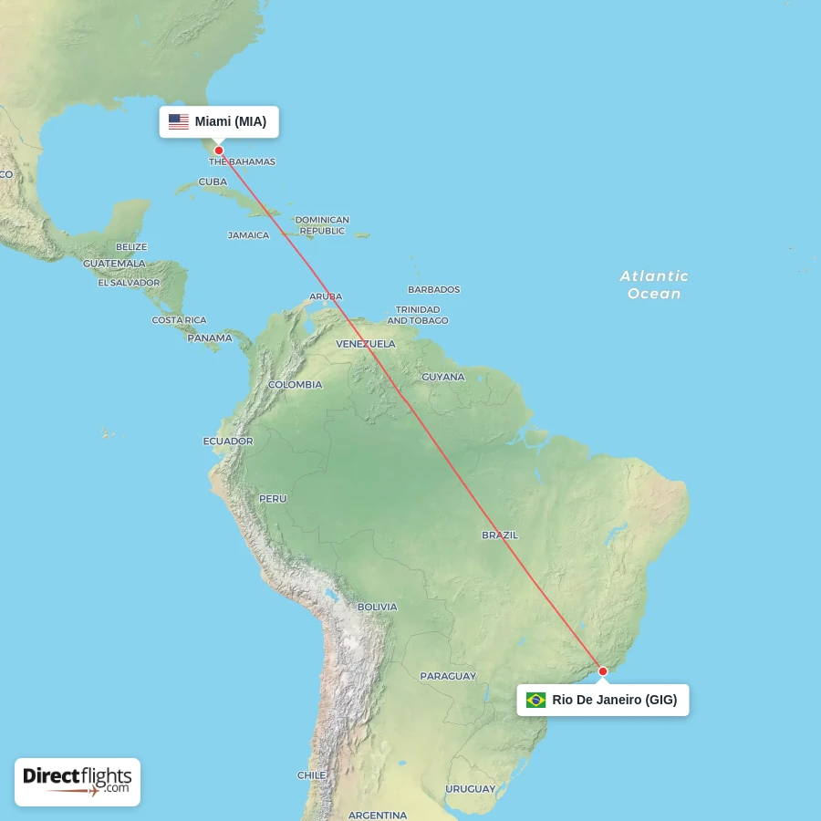 GIG - MIA route map